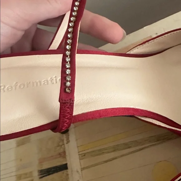 Reformation Satin Heeled Mules - Picture 6 of 8